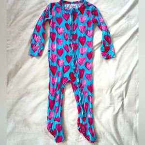 Posh Peanut Queen of Hearts Footie Ruffled Zippered One Piece